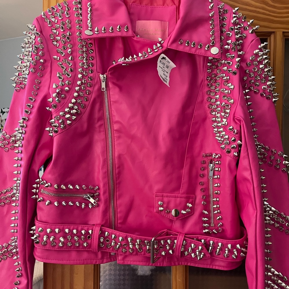 Azalea Wang NWT Studded Leather Jacket M - Picture 2 of 4